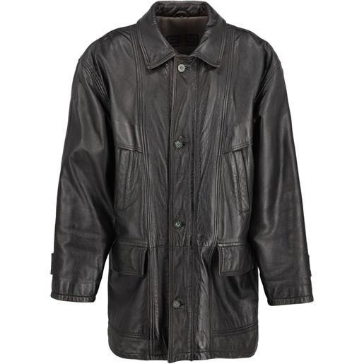 Givenchy Pre-Owned - giacca cuir in pelle - uomo - pelle - 52 - nero