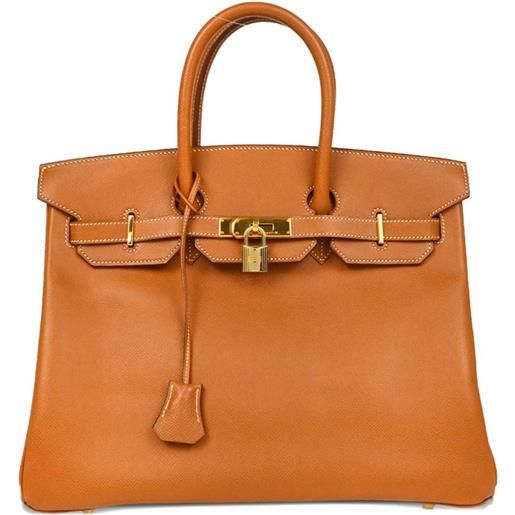 Hermès Pre-Owned - borsa a mano courchevel birkin 35 1996 - unisex - pelle di vitello - taglia unica - marrone