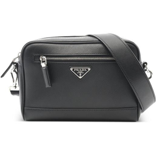 Prada Pre-Owned - borsa a spalla anni 2010 - uomo - pelle saffiano - taglia unica - nero