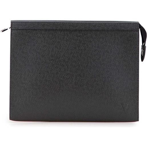 Louis Vuitton Pre-Owned - clutch pochette voyage mm in pelle taïga 2017 - uomo - pelle - taglia unica - nero