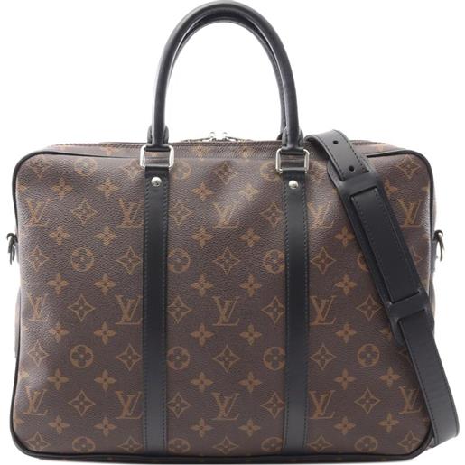 Louis Vuitton Pre-Owned - borsa macassar porte documents voyage con monogramma 2019 - uomo - tela/pelle di vitello - taglia unica - marrone