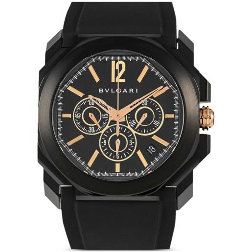 Bvlgari Pre-Owned - orologio octo chronograph ultra-thin 41mm - uomo - acciaio inossidabile/vetro zaffiro - taglia unica - nero