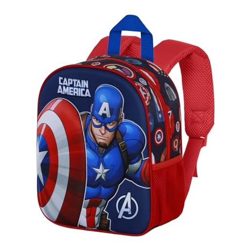 Marvel captain america patriot-zainetto 3d elite, multicolore, 25 x 30 cm, capacità 7 l
