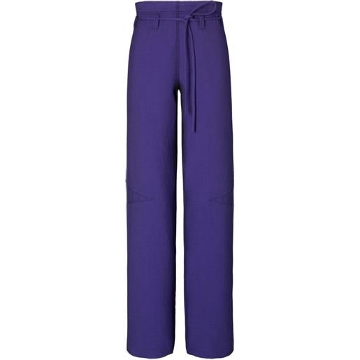 Tory Burch pantaloni a vita alta con cintura - viola