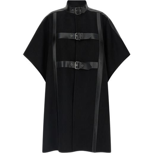 TWINSET mantella con fibbia in misto lana - nero