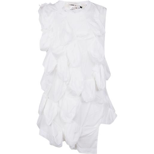 Comme Des Garçons t-shirt smanicata con ruches - bianco