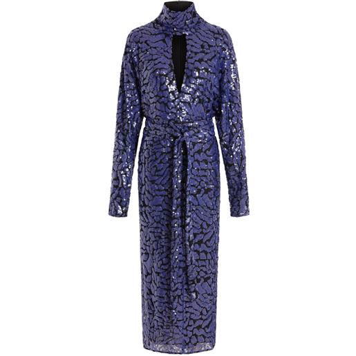 16Arlington abito midi epole con paillettes - viola