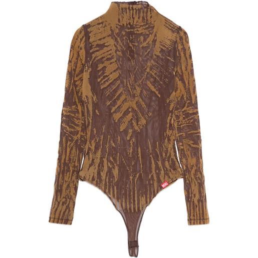 Diesel body a collo alto con stampa astratta - marrone