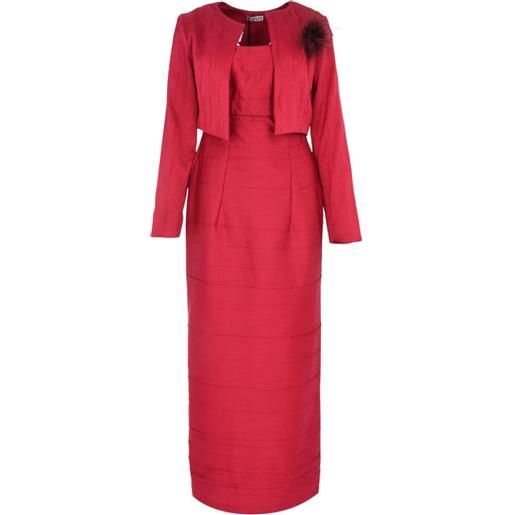 Baruni set rawand con abito lungo (2 pz) - rosso