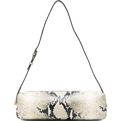 KHAITE borsa a spalla kye con effetto pitone - toni neutri