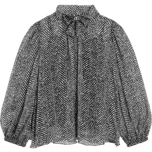 Dolce & Gabbana Kids blusa a collo alto - nero