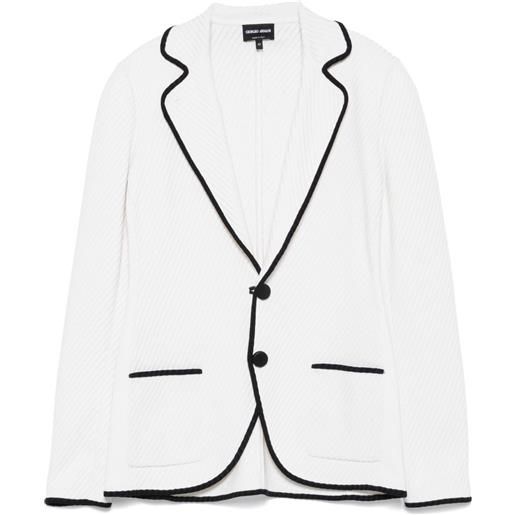 Giorgio Armani blazer con bordo a coste - bianco