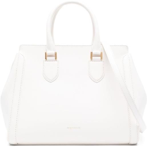 Alexander McQueen borsa tote birdee in pelle - bianco