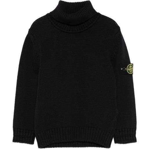 Stone Island Junior maglione a collo alto - nero