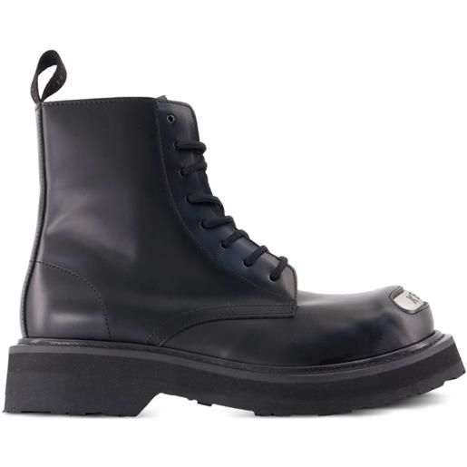 Kenzo anfibi Kenzosmile con placca in metallo 35mm - nero