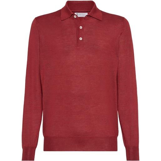 Brunello Cucinelli polo a maniche lunghe - rosso