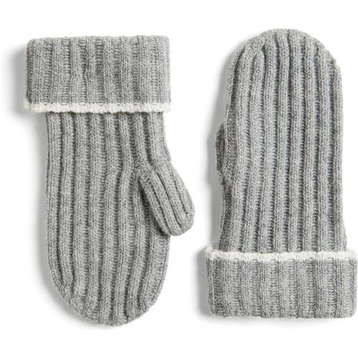 Brunello Cucinelli Kids guanti in cashmere - grigio