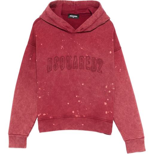 DSQUARED2 KIDS felpa con cappuccio e logo - rosso