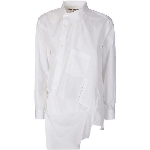 Comme Des Garçons camicia asimmetrica - bianco