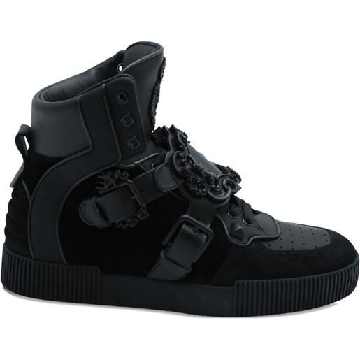 Dolce & Gabbana Pre-Owned - sneakers con fibbia barocca - uomo - pelle di vitello/pelle di vitello/gomma - 7 - nero