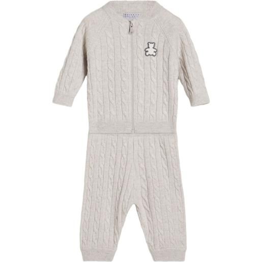 Brunello Cucinelli Kids leggings in maglia - grigio
