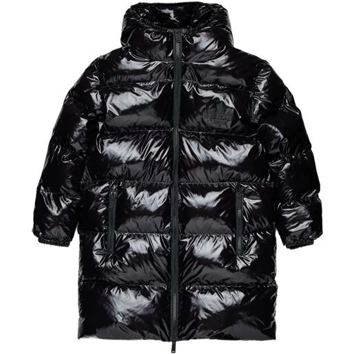 DSQUARED2 KIDS piumino lucido con cappuccio - nero