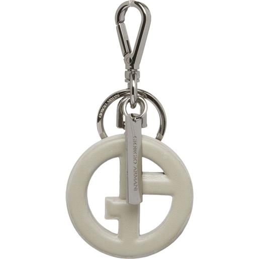 Giorgio Armani portachiavi con applicazione logo - toni neutri