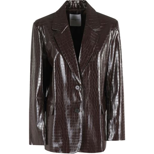 Isabelle Blanche blazer con effetto coccodrillo - marrone