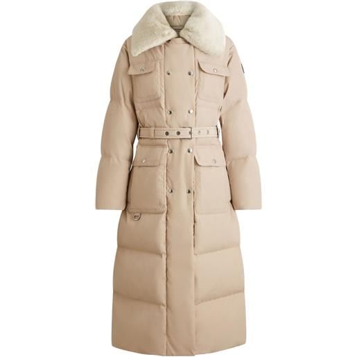 Fusalp cappotto vlavi in pelliccia sintetica con cintura - toni neutri
