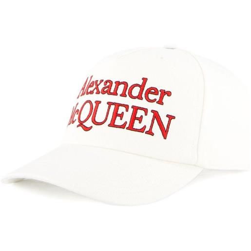 Alexander McQueen cappello da baseball con stampa - bianco