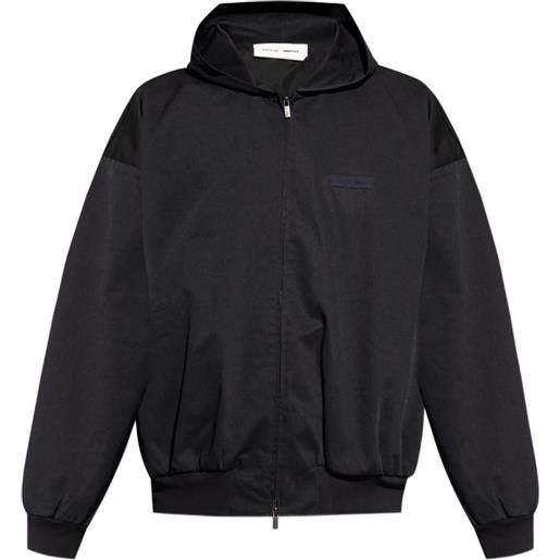 FEAR OF GOD ESSENTIALS piumino con cappuccio e logo - nero