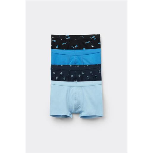 Tezenis 4 paia di boxer bimbo in cotone stampato bambino nero