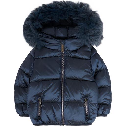 Colmar Kids giacca trapuntata con finitura in pelliccia - blu