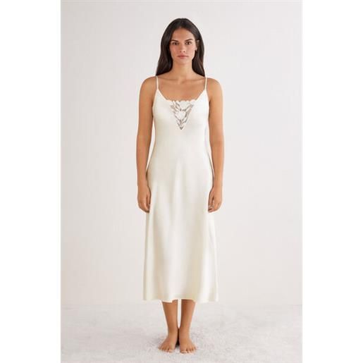 Intimissimi sottoveste lunga in seta all about flowers avorio
