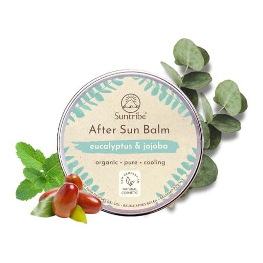 Suntribe balsamo doposole biologico eucalipto & jojoba Suntribe - 100 ml, 100% biologico & naturale - odore di menta & eucalipto (senza profumo) - rinfrescante & lenitivo - formula minimalista, zero rifiuti