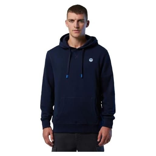 NORTH SAILS felpa con cappuccio uomo con mini logo e tasca a marsupio (nero, xxl)
