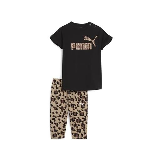 PUMA minicats animal legging set tuta da pista, black, 92 unisex-adulto