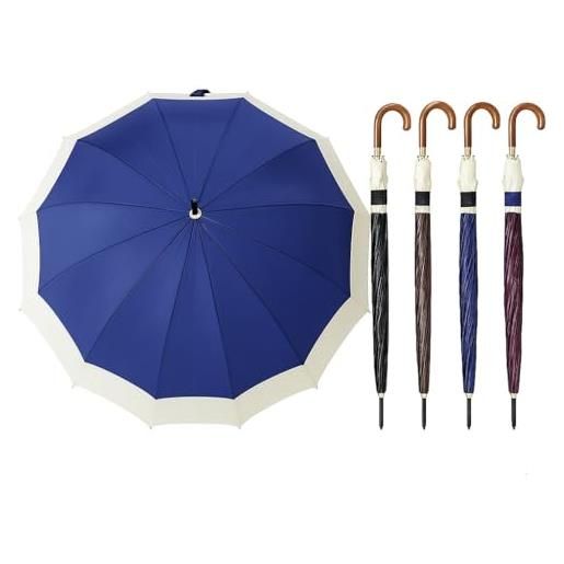 DANYX kit 4 ombrelli grandi automatici antivento uomo donna 12 stecche fibra di vetro