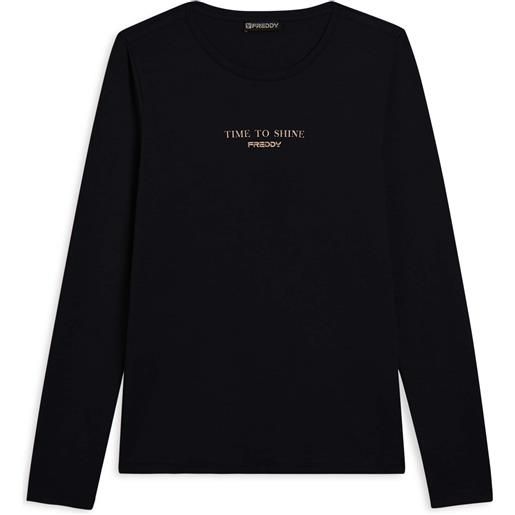 Freddy t-shirt donna a manica lunga con banda logata sulle spalle