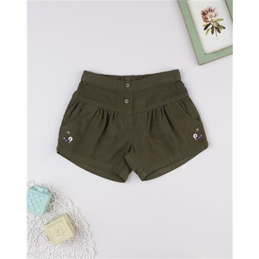 Prénatal shorts bimba verde ricamo floreale