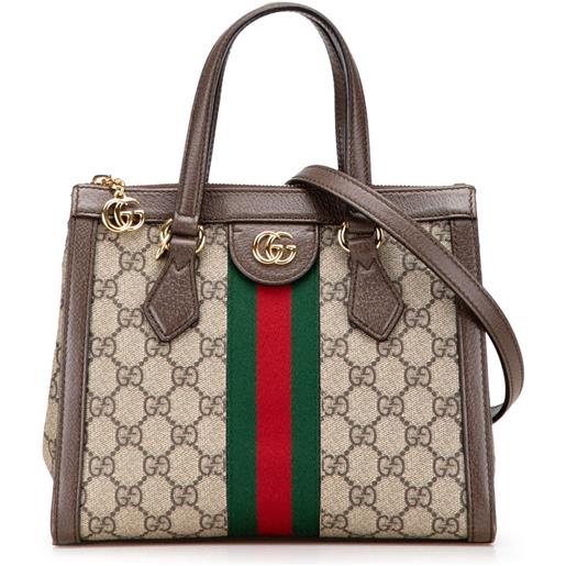 Gucci Pre-Owned - borsa a tracolla ophidia in tessuto gg supreme 2016-2025 - donna - tessuto/pelle di vitello - taglia unica - marrone