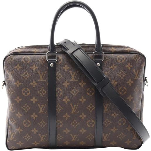 Louis Vuitton Pre-Owned - borsa macassar porte documents voyage con monogramma 2018 - uomo - tela/pelle di vitello - taglia unica - marrone