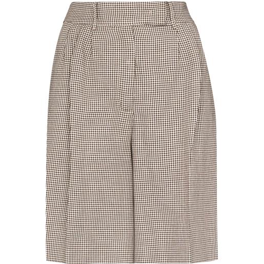 REMAIN shorts lunghi a quadretti - marrone