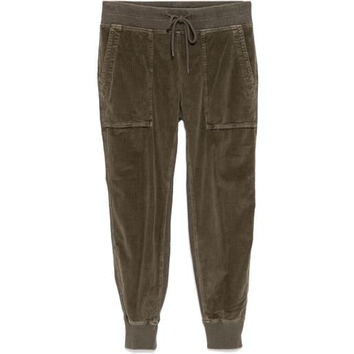 James Perse pantaloni a coste mixed media - verde