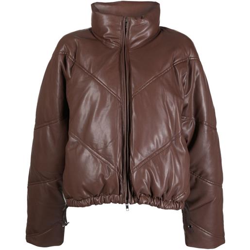 A.L.C. piumino morrison a collo alto - marrone