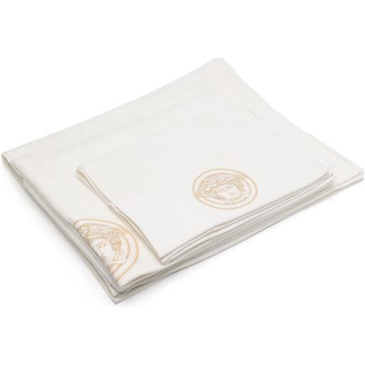 Versace set di 5 asciugamani medusa gala - bianco