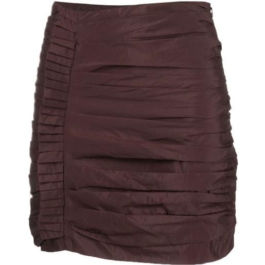 Róhe minigonna a vita alta - marrone