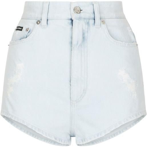 Dolce & Gabbana shorts denim a vita alta - blu
