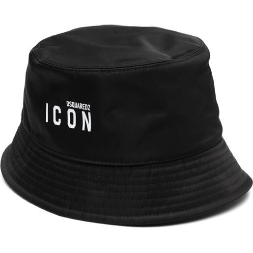 DSQUARED2 cappello bucket con stampa - nero