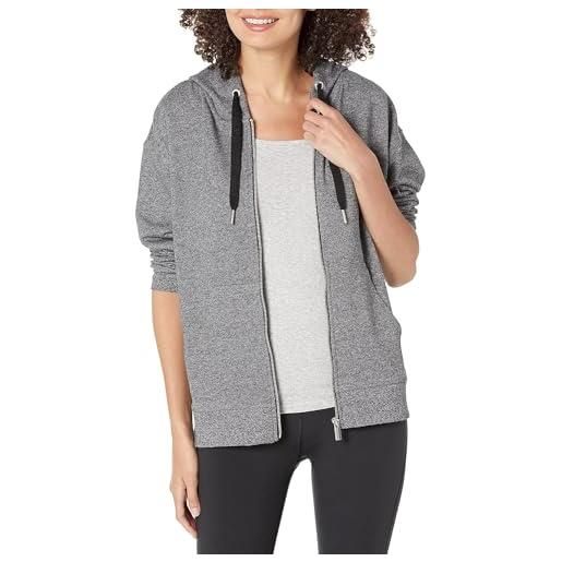 Calvin Klein performance women's eco french terry hoodie, black heather, medium